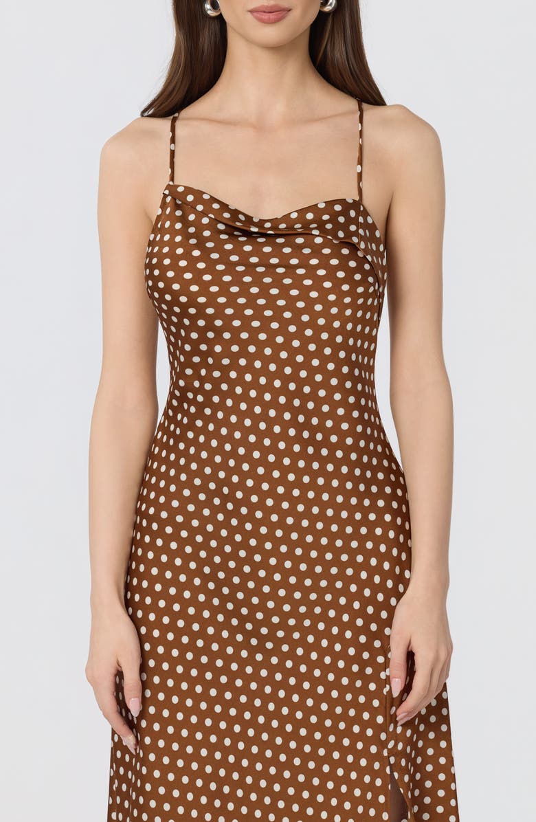 ASTR the Label Cowl Neck Slipdress, Alternate, color, Caramel Dt