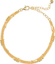 Monica Vinader 18K Yellow Gold Vermeil Layered Chain Bracelet
