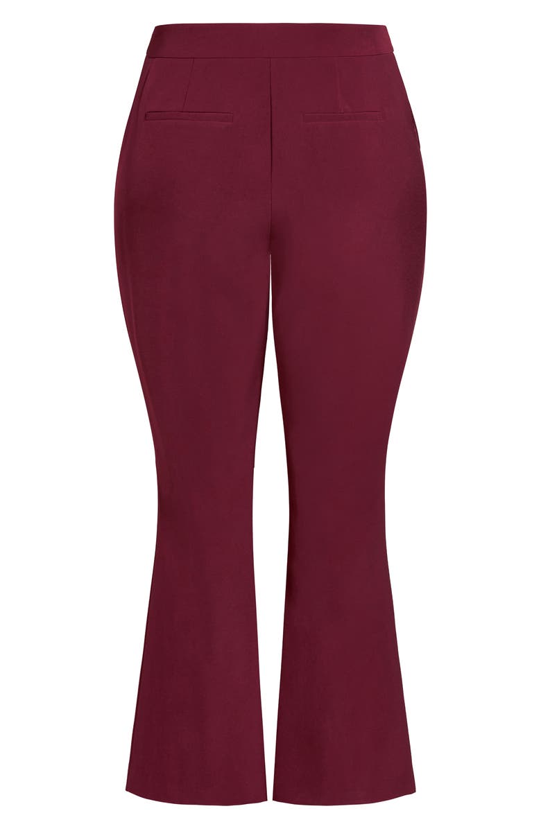 City Chic Vienna High Waist Flare Pants, Alternate, color, Red
