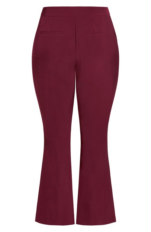 City Chic Vienna High Waist Flare Pants In Red