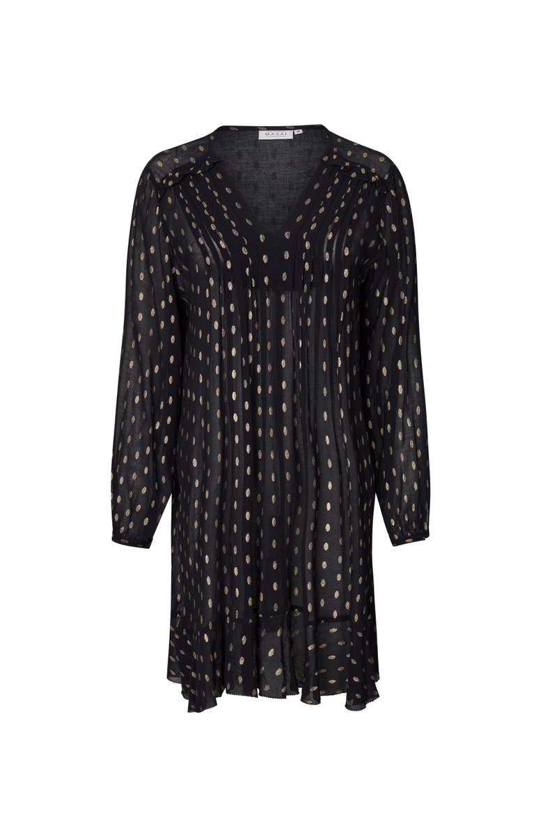 Masai Copenhagen Long Sleeve V-Neck A-Line Dress, Alternate, color, Black
