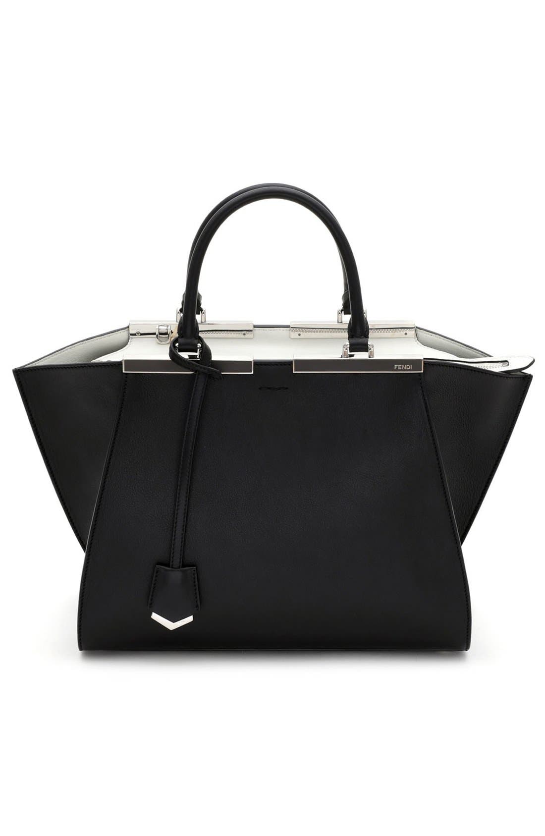 Fendi '3Jours' Leather Shopper, Alternate, color, 