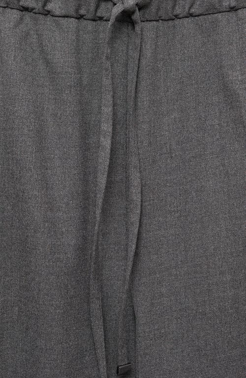 Shop Mango Pull-on Relaxed Straight Leg Pants In Grey