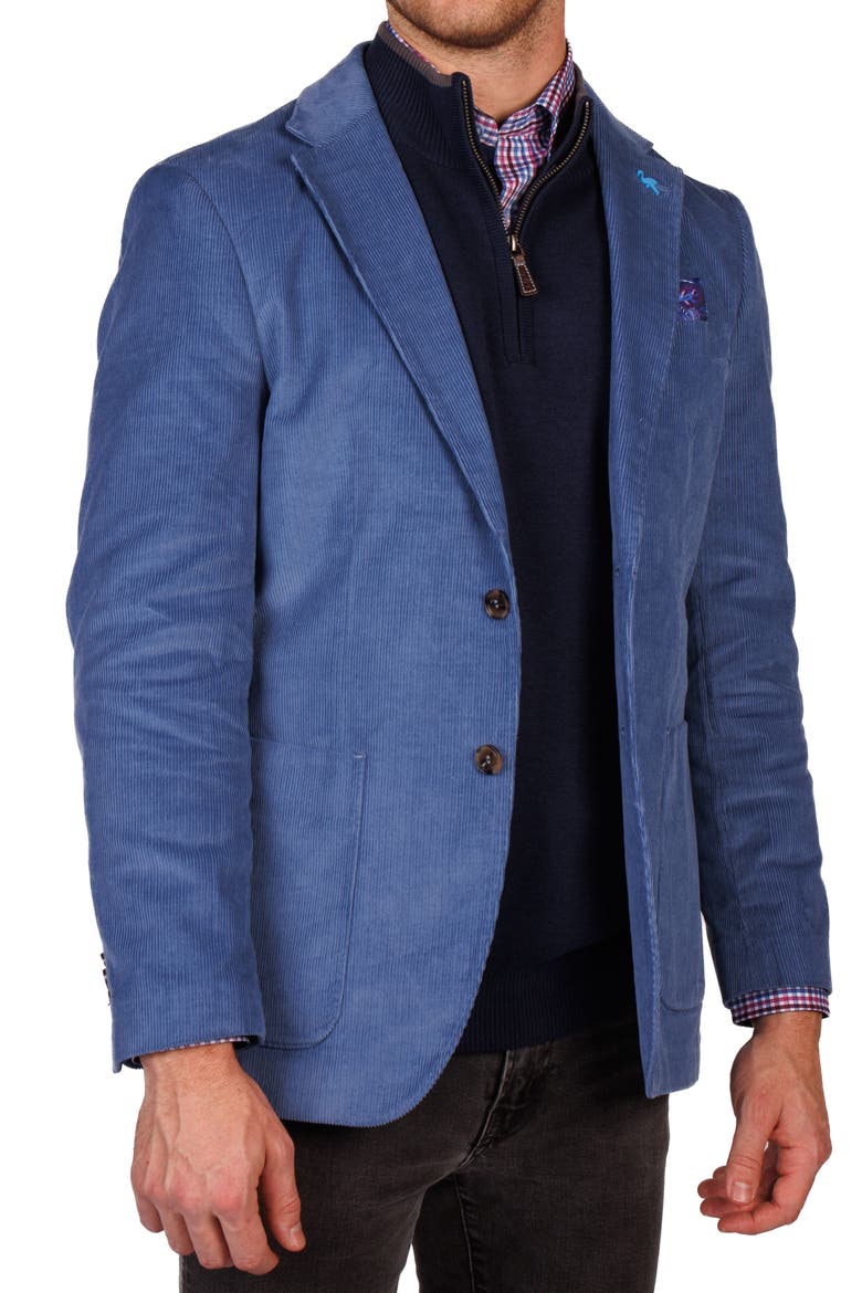 Modern Fit Solid Fine Wale Corduroy Sport Coat, Alternate, color, BLUE