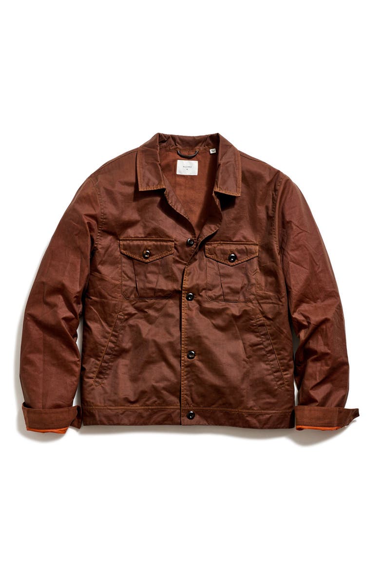 Waxed Herringbone Members Jacket, Alternate, color, BURNT UMBER