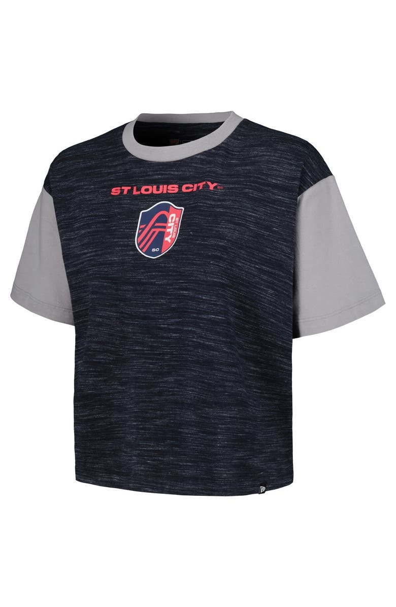 5TH AND OCEAN BY NEW ERA Women's 5th & Ocean by New Era Navy St. Louis City SC Athletic Cross Back Cropped T-Shirt, Alternate, color, Navy