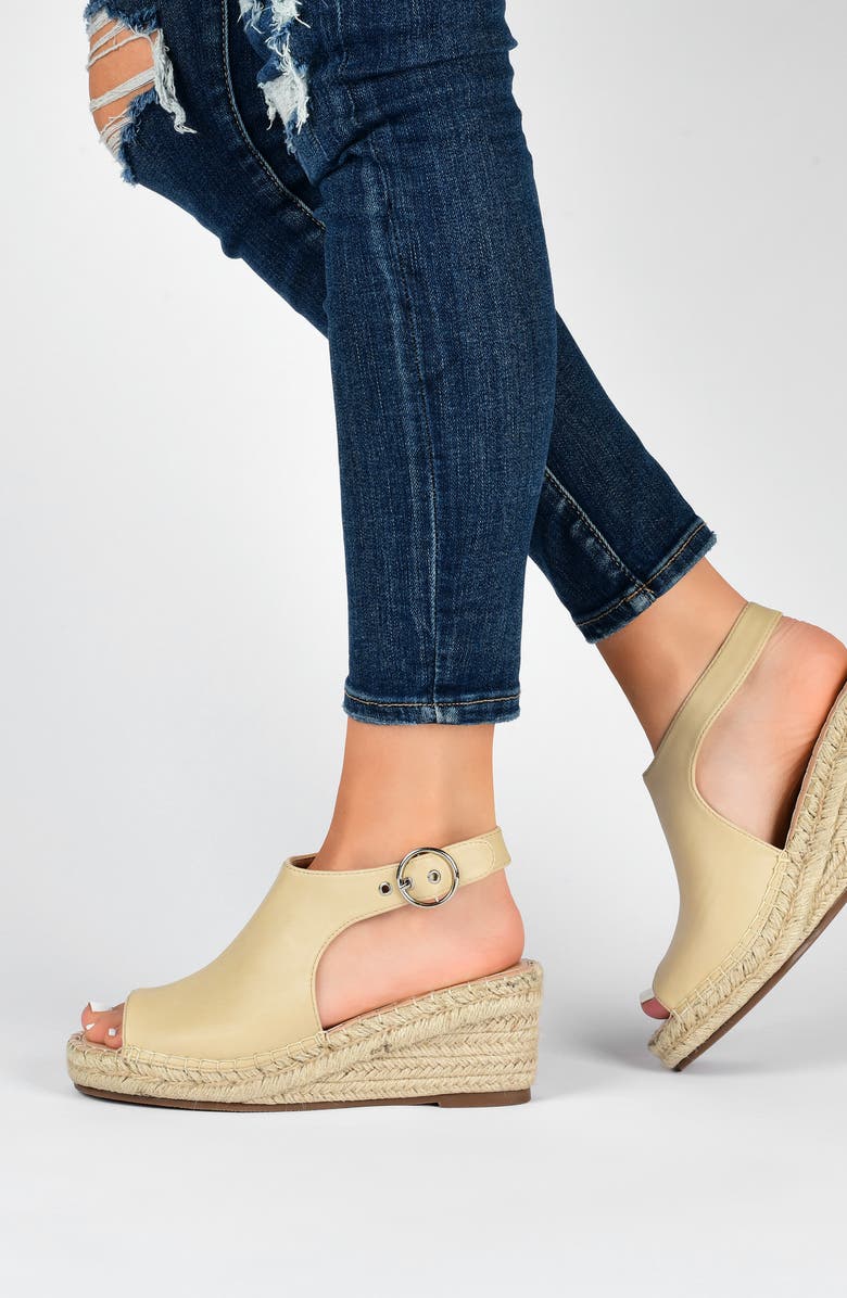 Journee Collection JOURNEE Crew Espadrille Wedge Sandal, Alternate, color, Taupe
