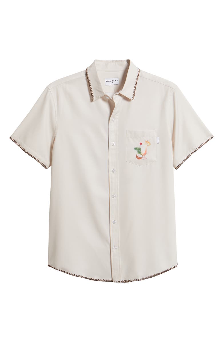 MAVRANS Piña Colada Short Sleeve Performance Button-Up Shirt, Alternate, color, 