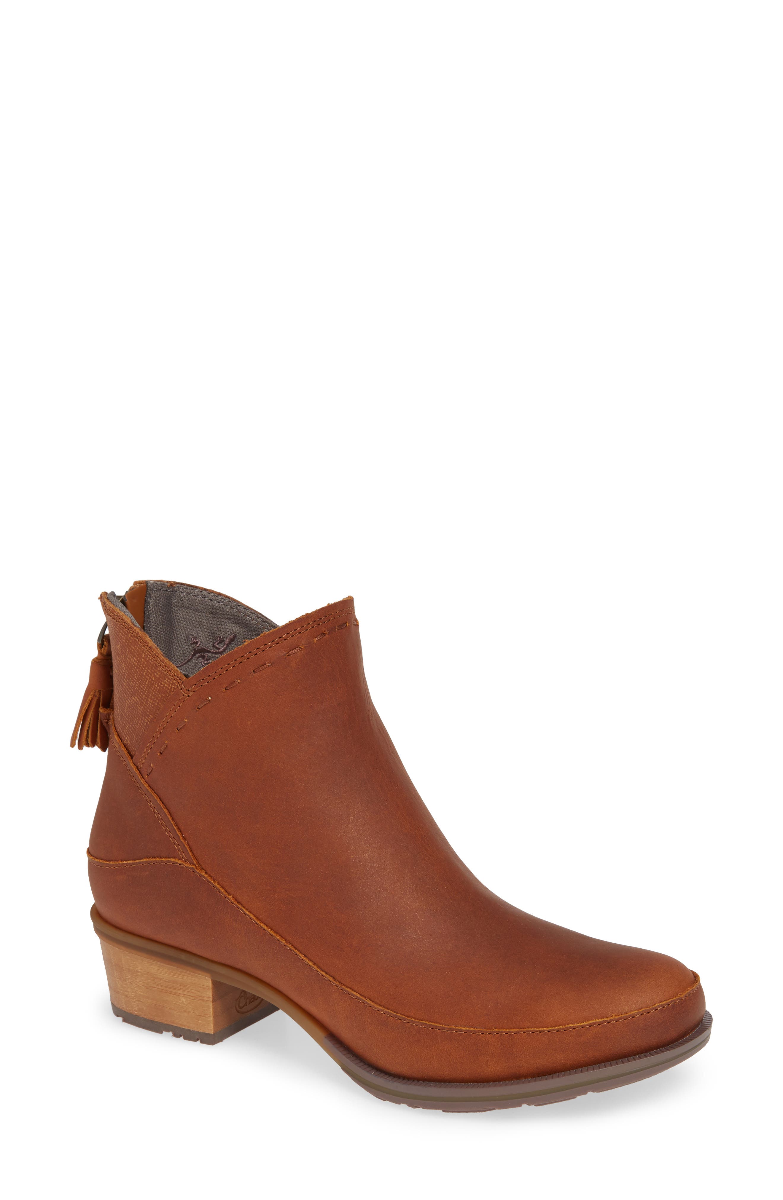 Cataluna Waterproof Bootie, Main, color, SPICE LEATHER