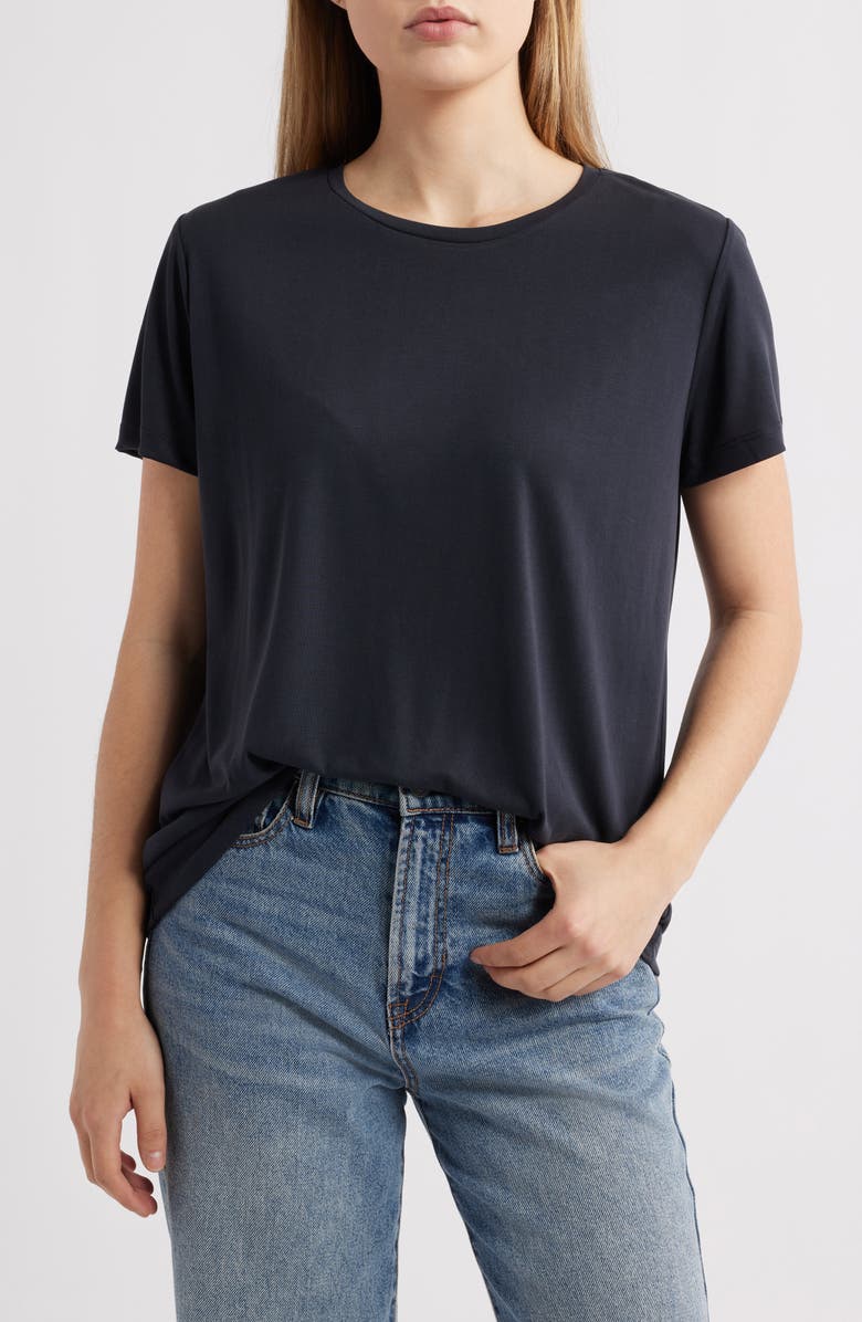 Mavi Jeans Short Sleeve Relaxed Fit T-Shirt, Main, color, Black