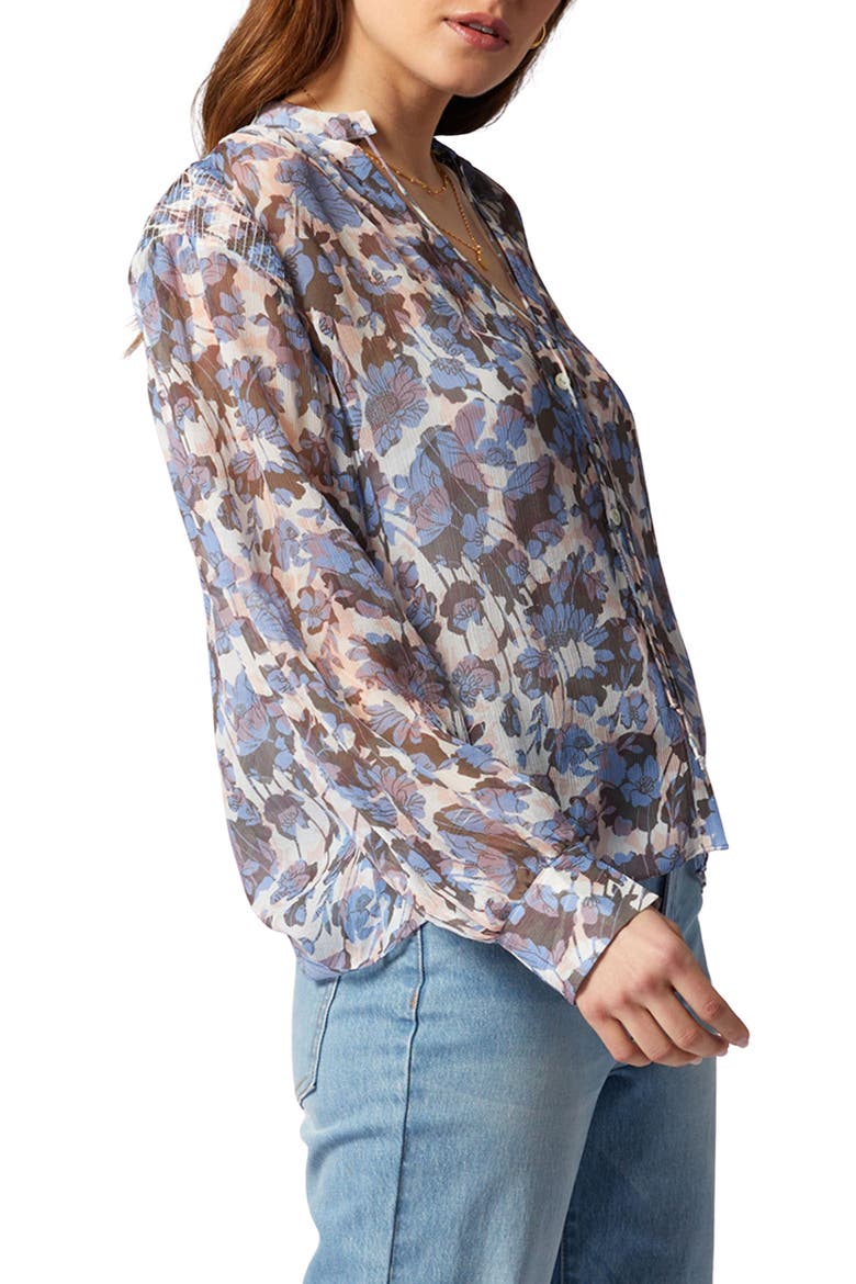Naomi Print Tie Neck Silk Blouse, Alternate, color, ENGLISH MANOR MULTI