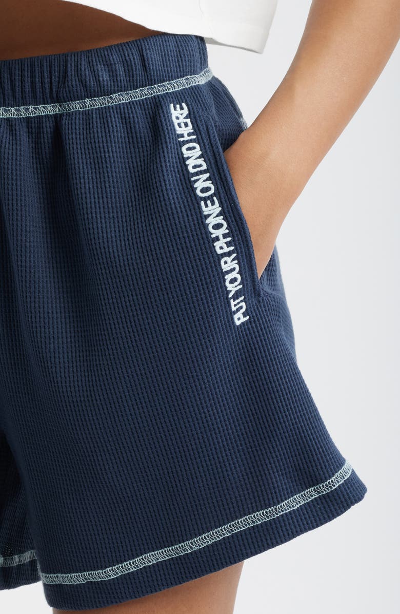 THE MAYFAIR GROUP My Self Care High Waist Shorts, Alternate, color, Navy