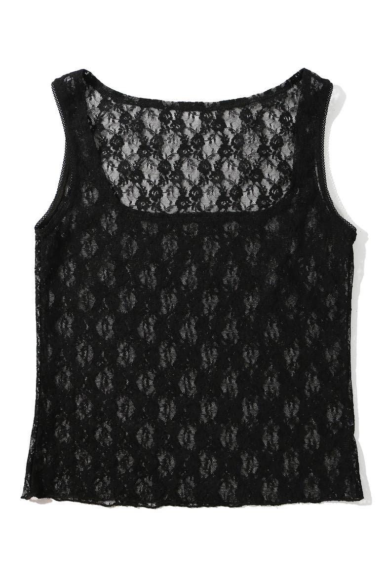 x Lexi Wood Alina Lace Camisole, Alternate, color, BLACK