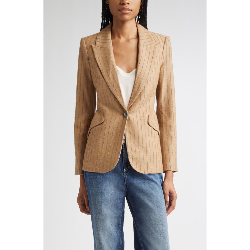 L'agence Chamberlain Pinstriped Single-breasted Blazer In Brown