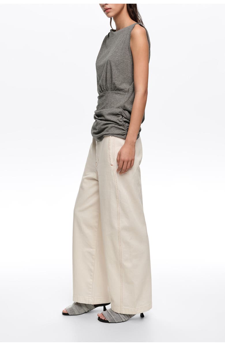 Bimba y Lola Barrel Denim Jeans, Alternate, color, Ecru