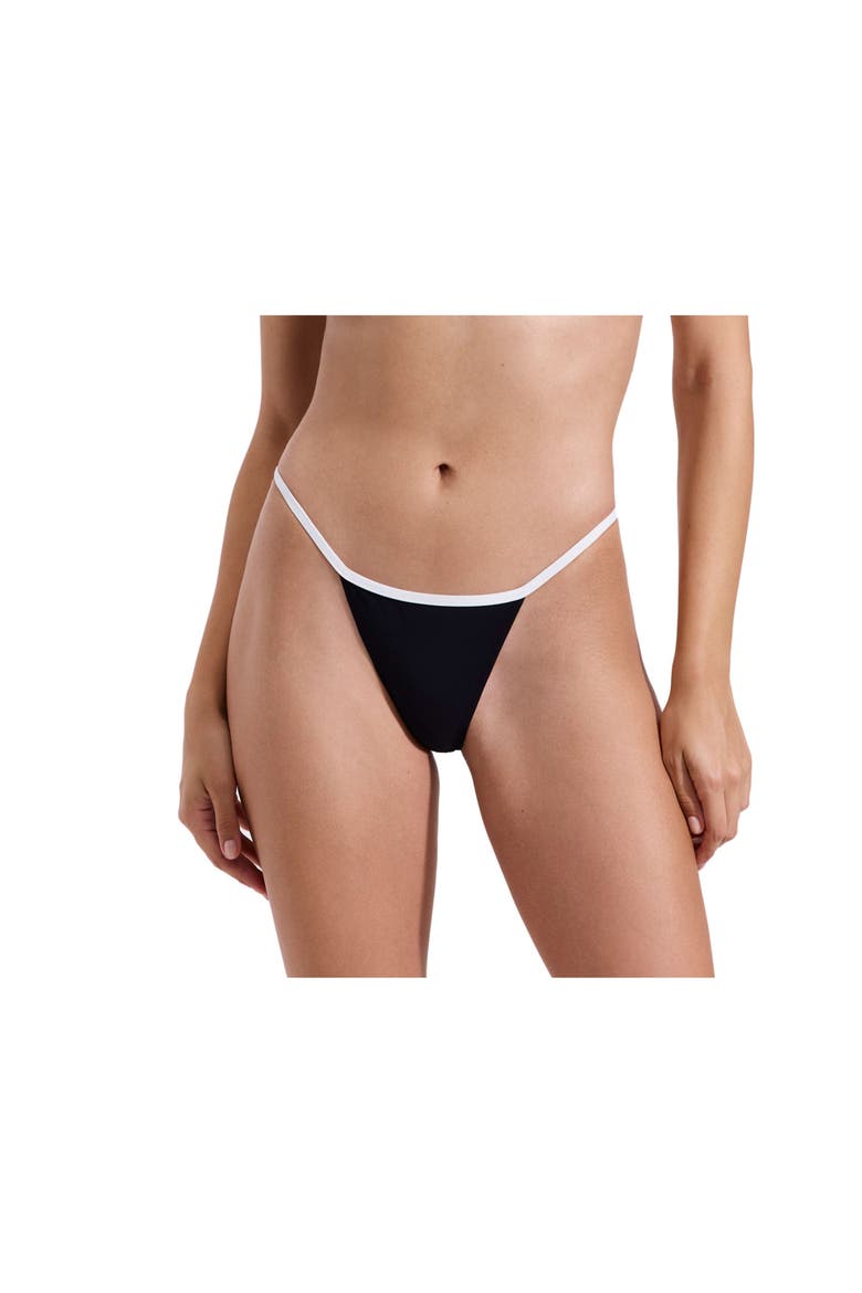 Jackie Adjustable Low Rise Bikini Bottom, Main, color, Black-White