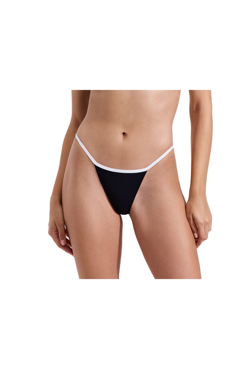 Luma Gottex Jackie Adjustable Low Rise Bikini Bottom, Main, color, Black-White