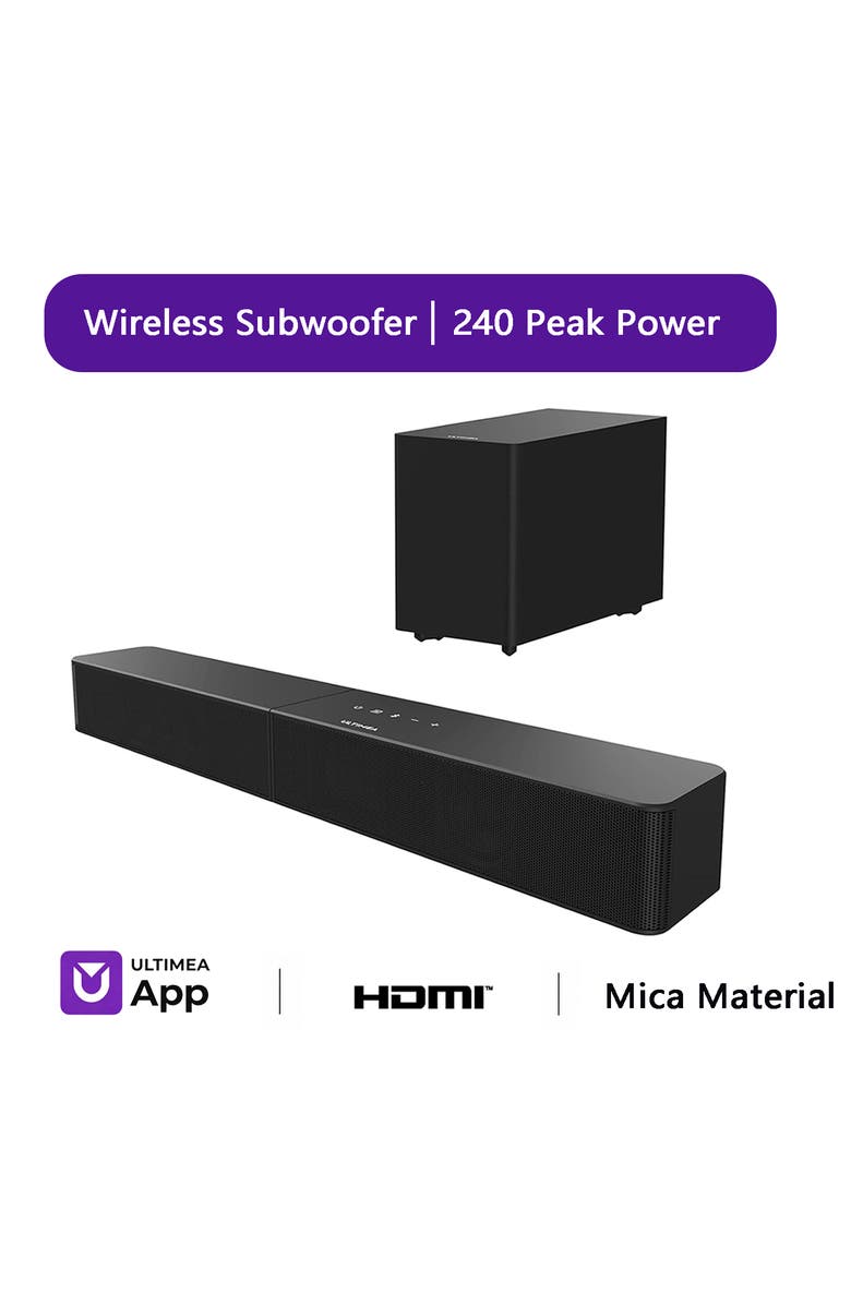 Ultimea Poseidon R3T 2.1ch Soundbar with Wireless Subwoofer, Main, color, Black
