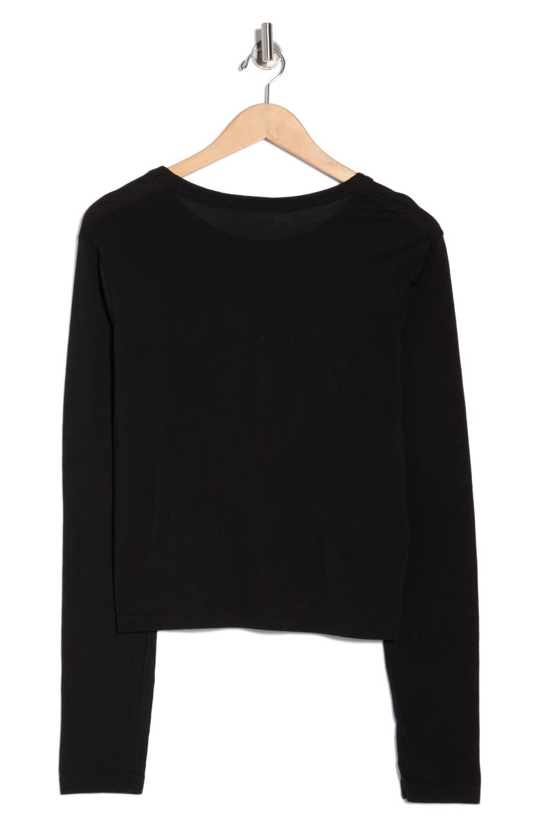 BUCK MASON Boxy Long Sleeve Crop T-Shirt, Alternate, color, Black
