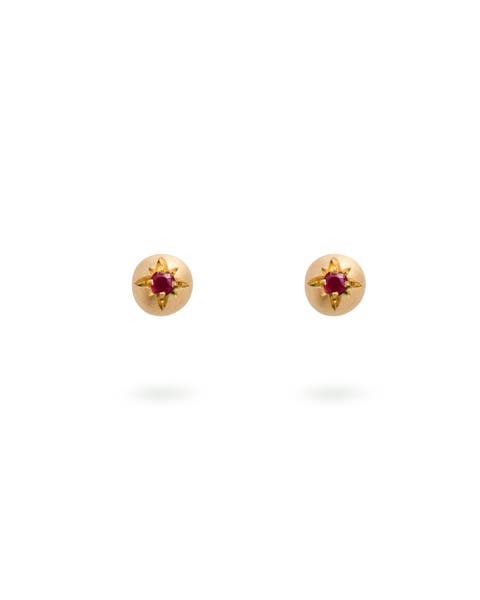 Moon Earrings Ruby