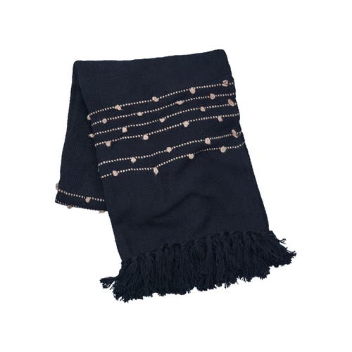 Carol & Frank Tabb Onyx Dune Throw Blanket In Black