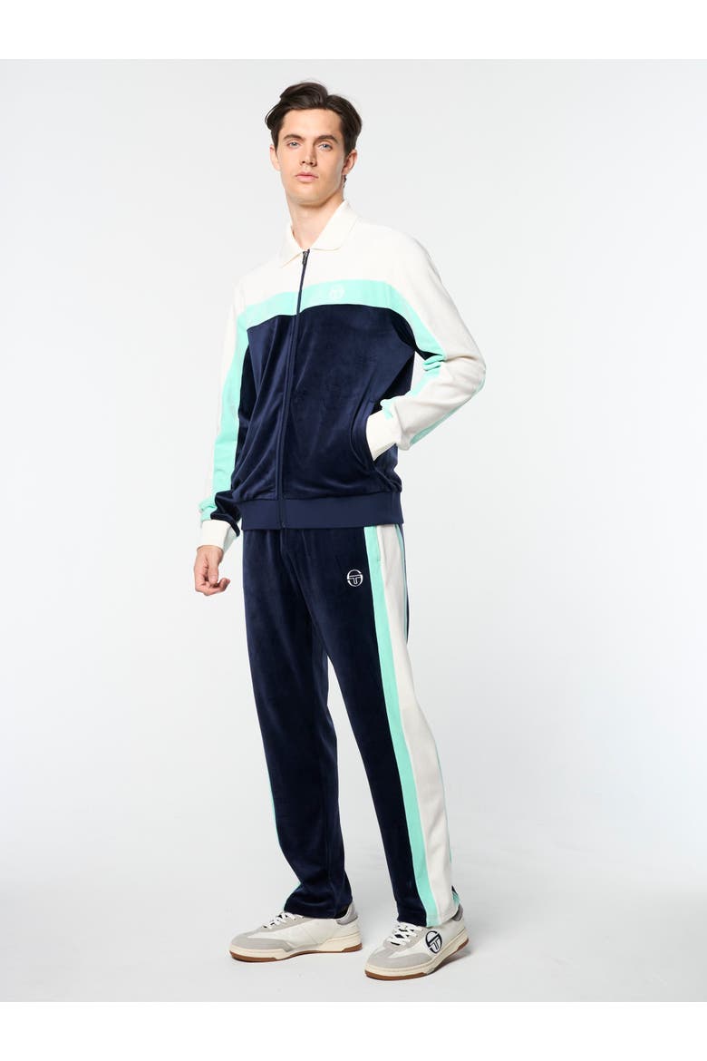 Lazaro Velour Track Jacket, Alternate, color, MARITIME BLUE
