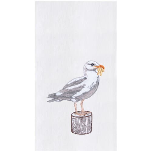 C & F Home C&f Home Seagull & French Fry Kitchen And Bathroom Embroidered Hand Towel In Gray