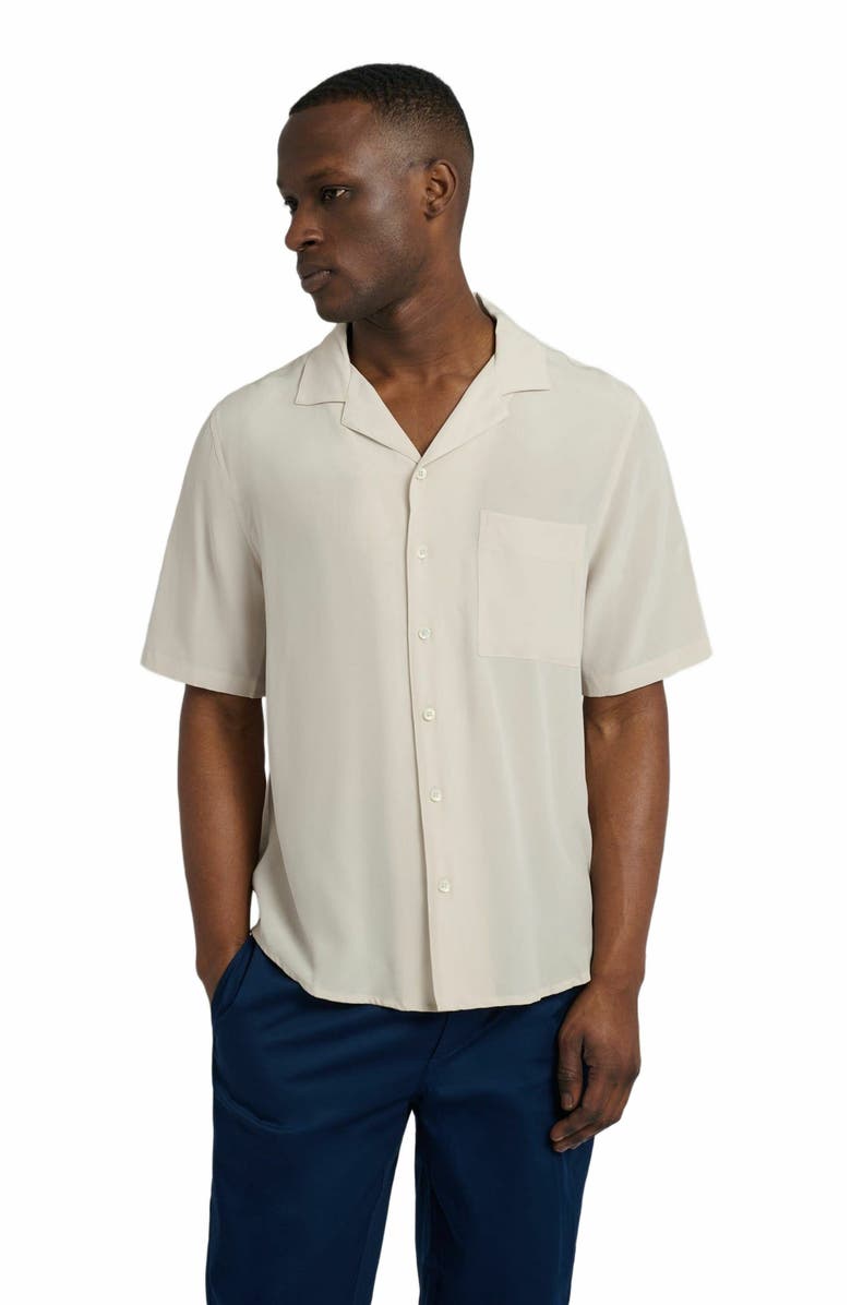 Onia Silk Vacation Shirt, Alternate, color, Stone