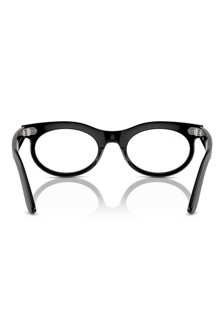 53mm Oval Optical Glasses, Alternate, color, BLACK