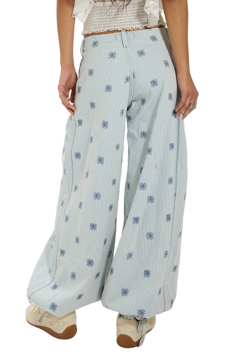 Lotus Embroidered Railroad Stripe Jeans, Alternate, color, INDIGO RAILROAD