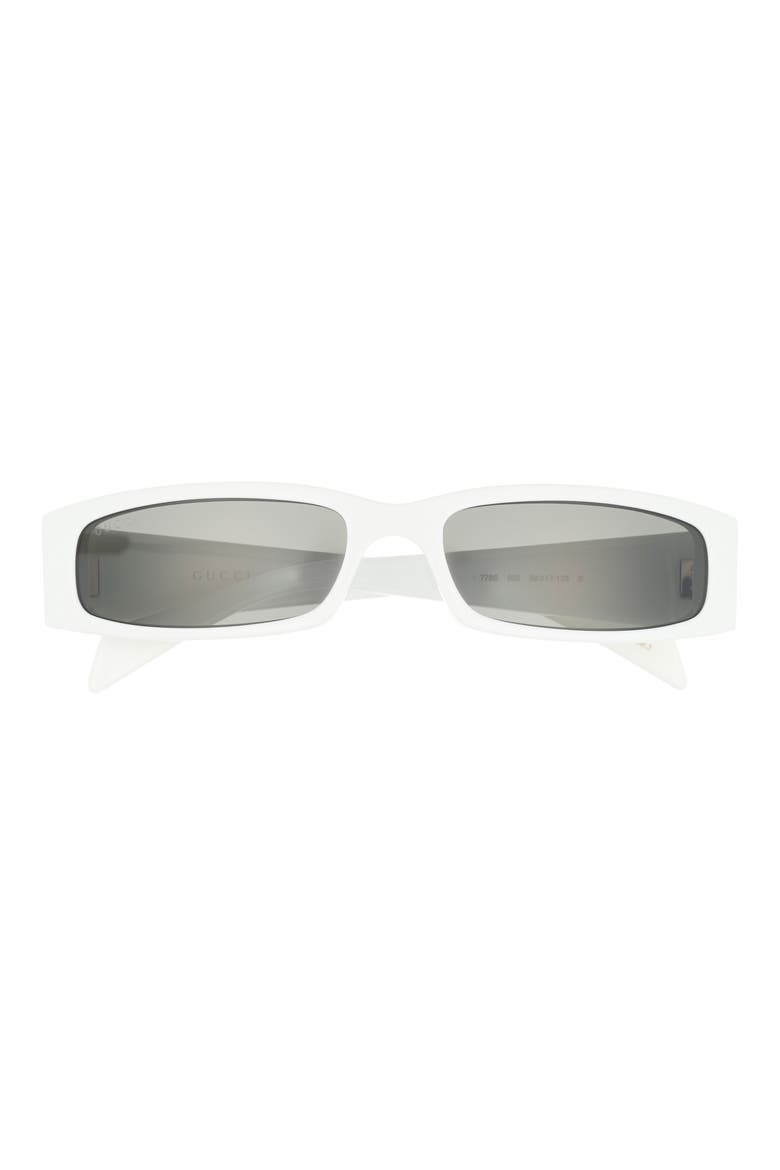 58mm Rectangular Sunglasses, Main, color, WHITE WHITE GREY