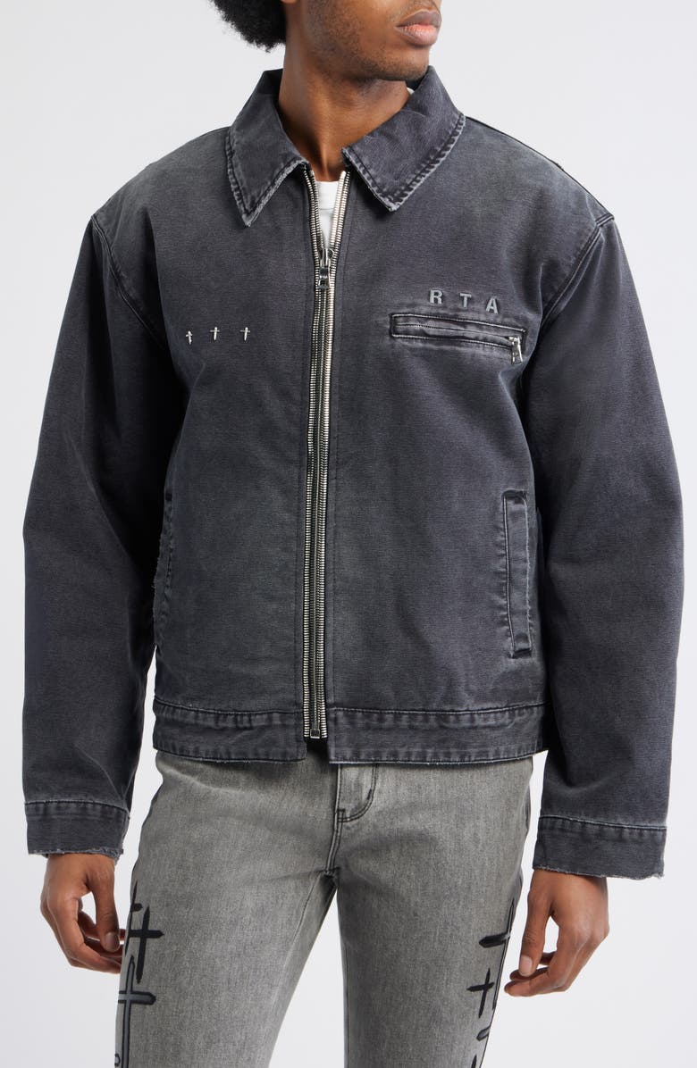 RtA Easton Denim Workwear Jacket, Alternate, color, Vintage Black