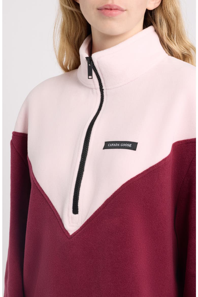 Tayen Quarter Zip Fleece Jacket, Alternate, color, BLOOM PINK / BURNT VERMILLION