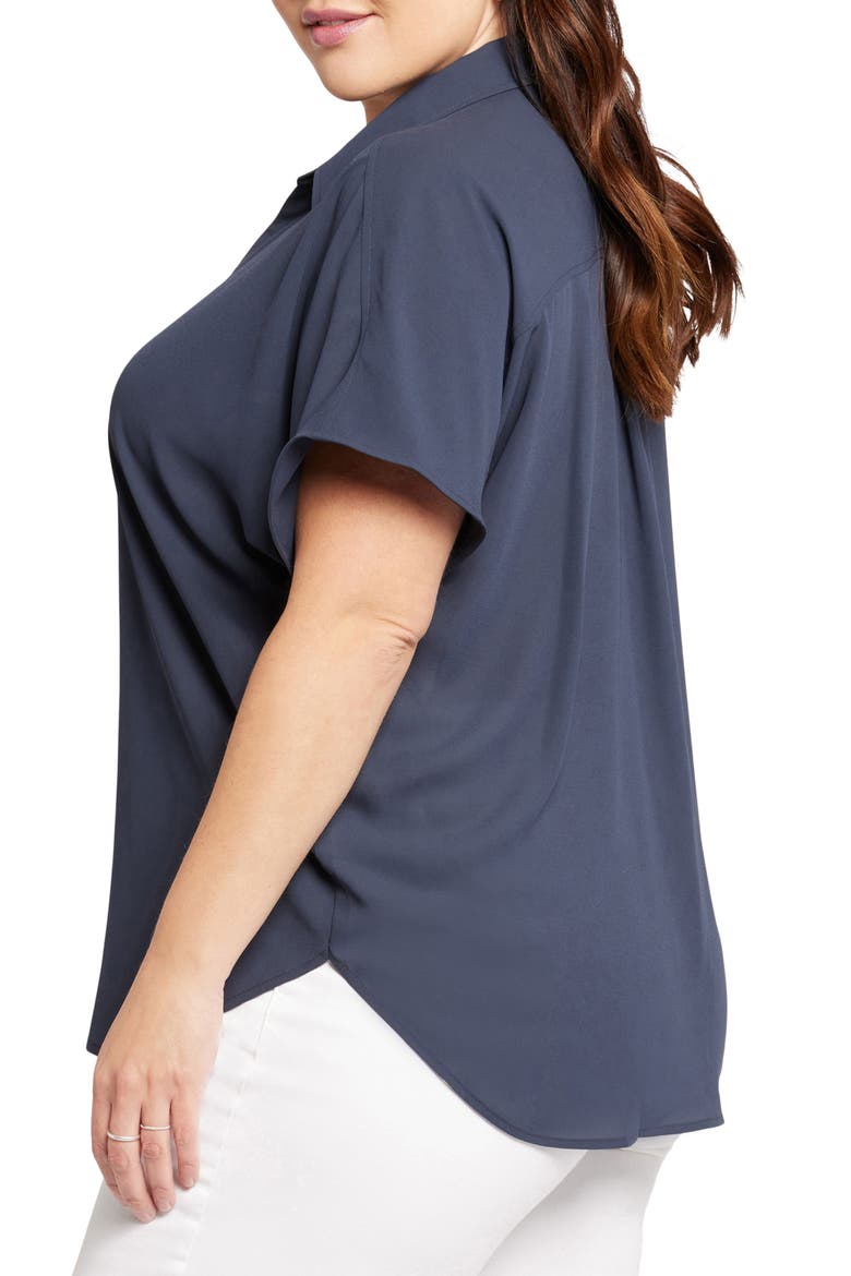 Becky Georgette Popover Top, Alternate, color, OXFORD NAVY
