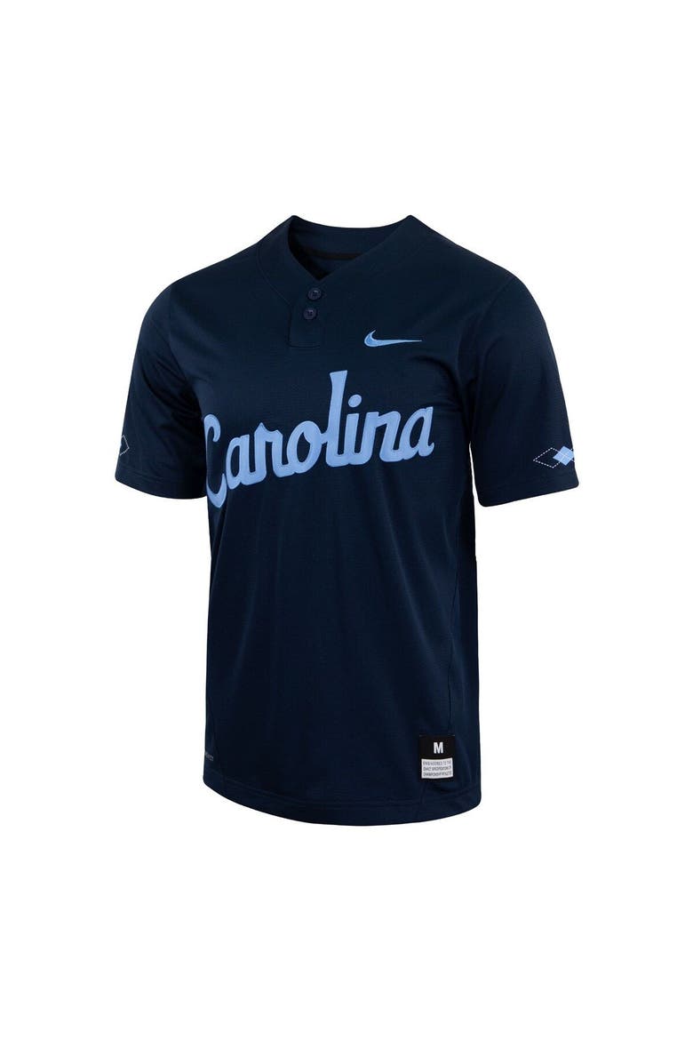 Men's Nike Navy North Carolina Tar Heels Two-Button Replica Baseball Jersey, Alternate, color, Navy