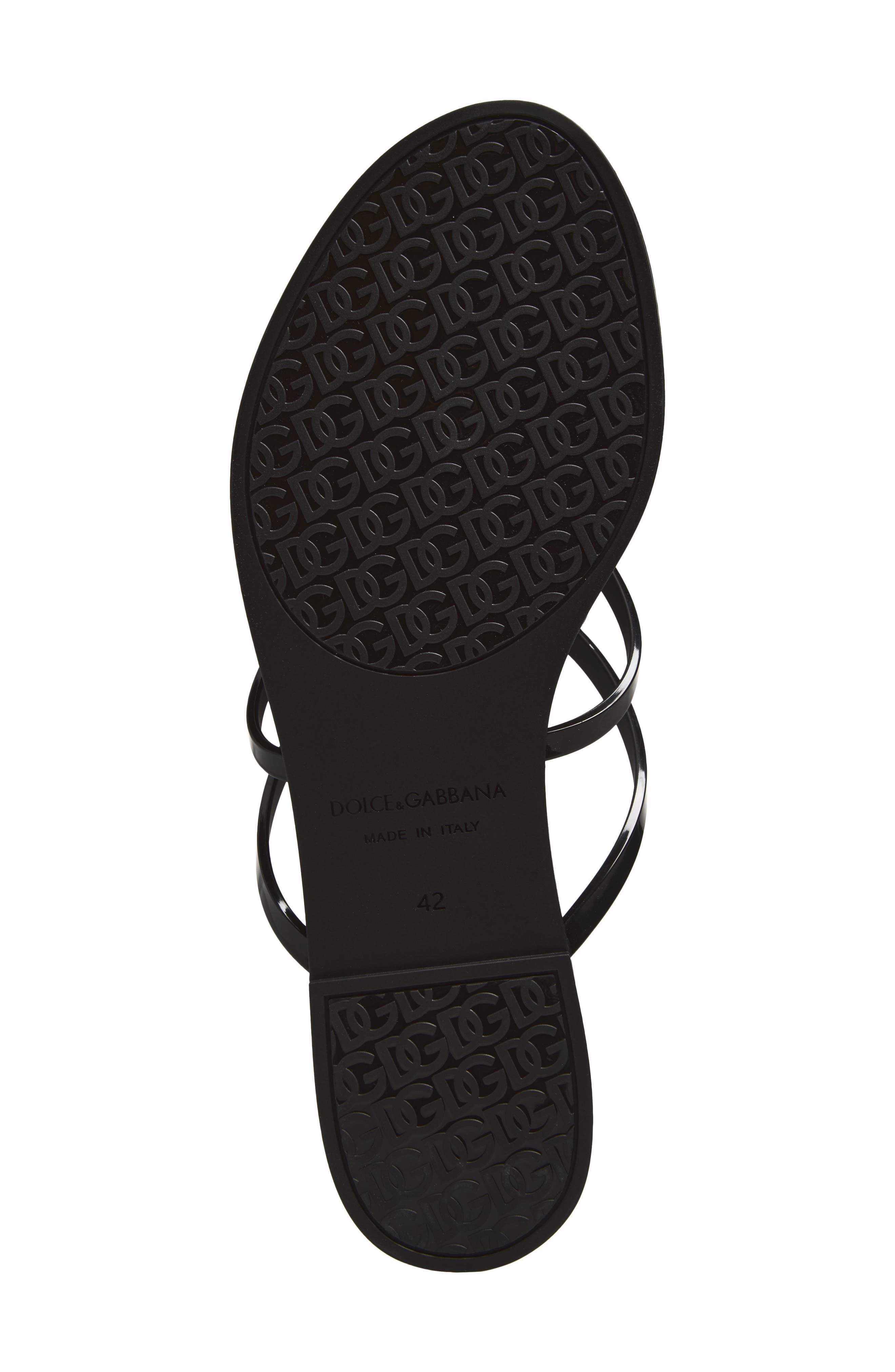 Dolce&Gabbana Logo Flip Flop, Alternate, color, Nero/ Oro