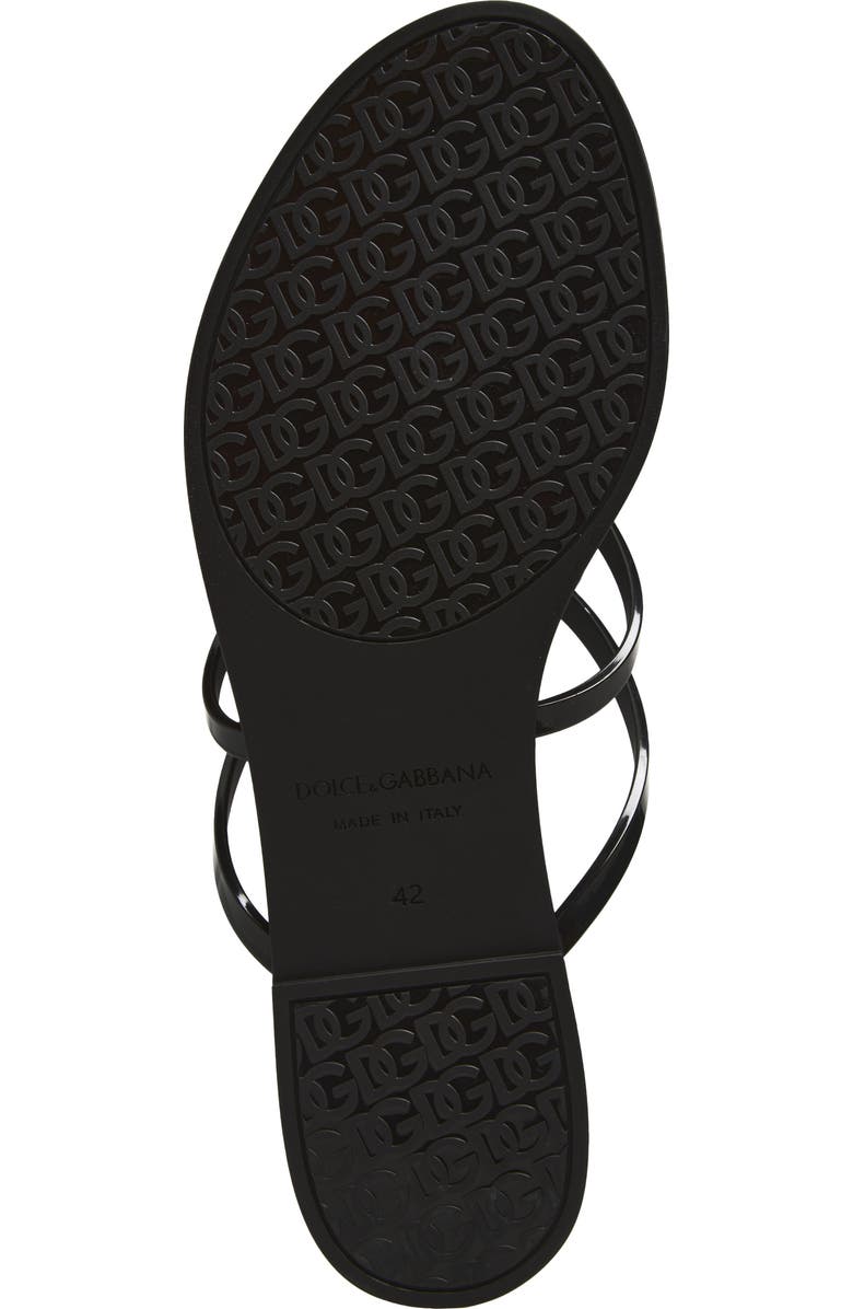 Dolce&Gabbana Logo Flip Flop, Alternate, color, Nero/ Oro