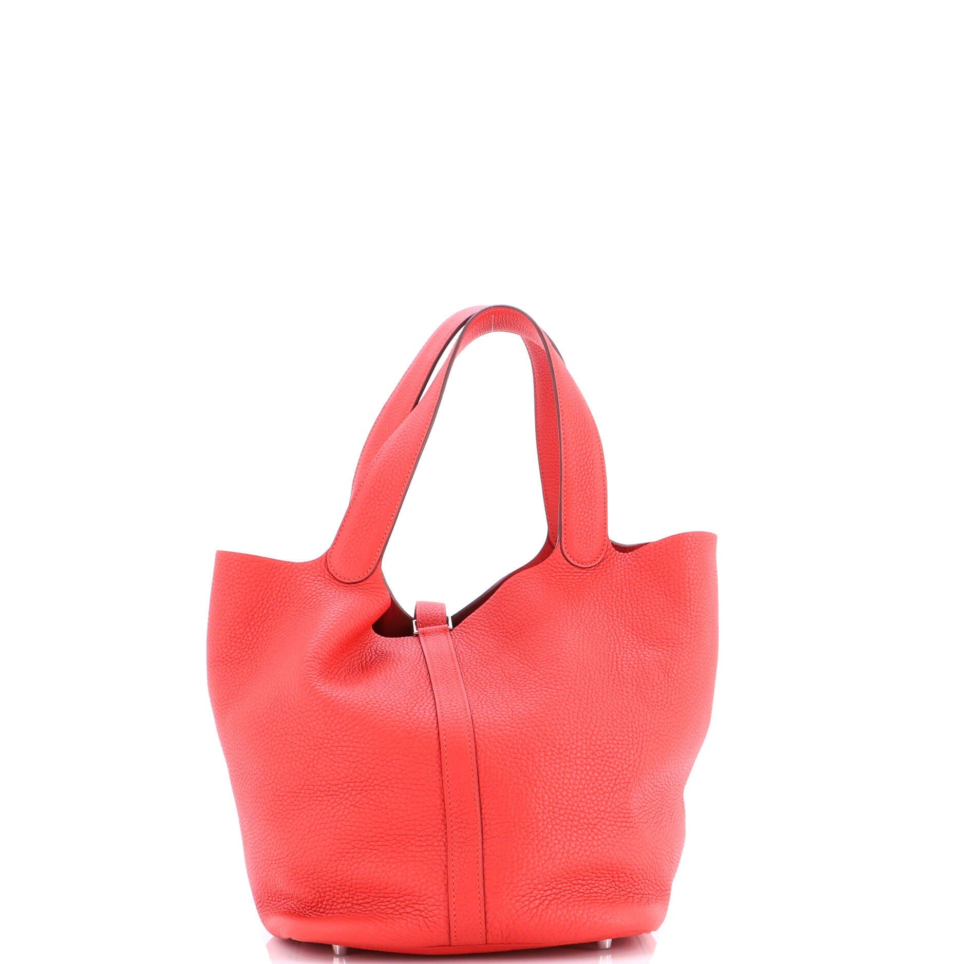 Pre-Owned Hermes Picotin Lock Bag Clemence GM, Alternate, color, Rouge Tomate