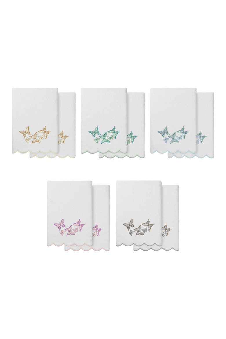 Britney Scallop Set of 2 Bath Towels, Alternate, color, WHITE/ BEIGE