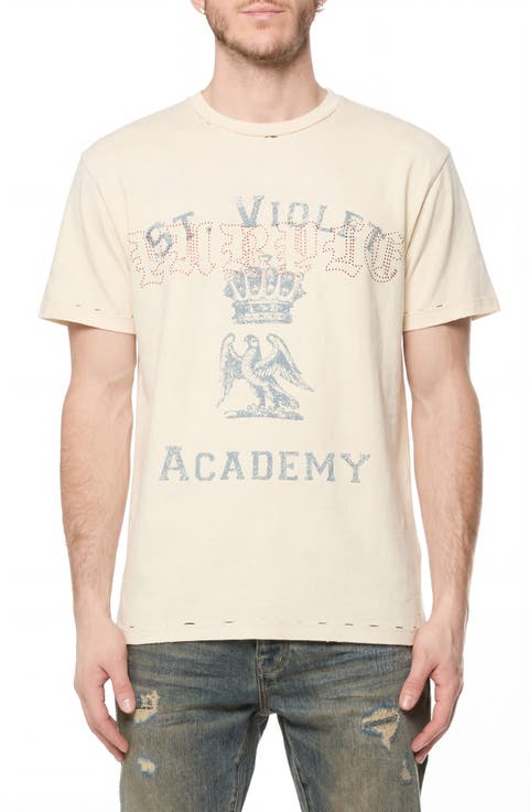 Textured Cotton Graphic T-Shirt