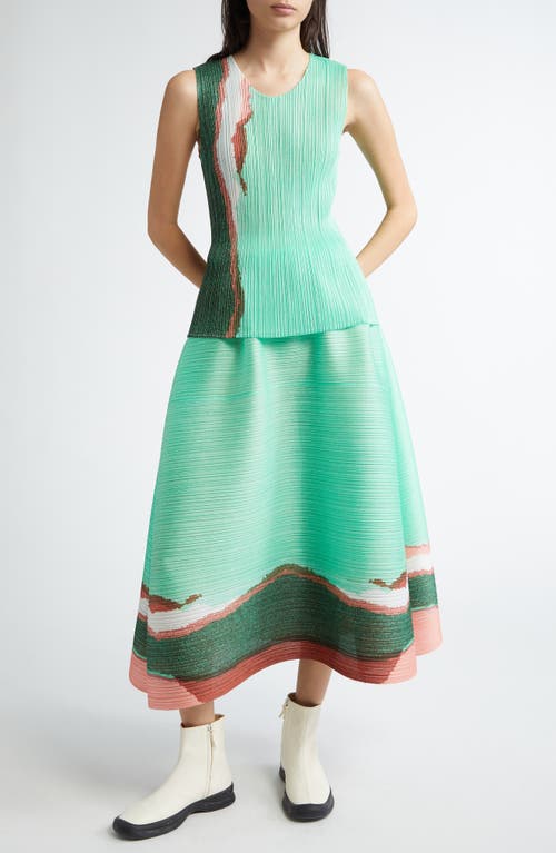 Shop Issey Miyake Pleats Please  Grainy Colors Pleated Midi Skirt