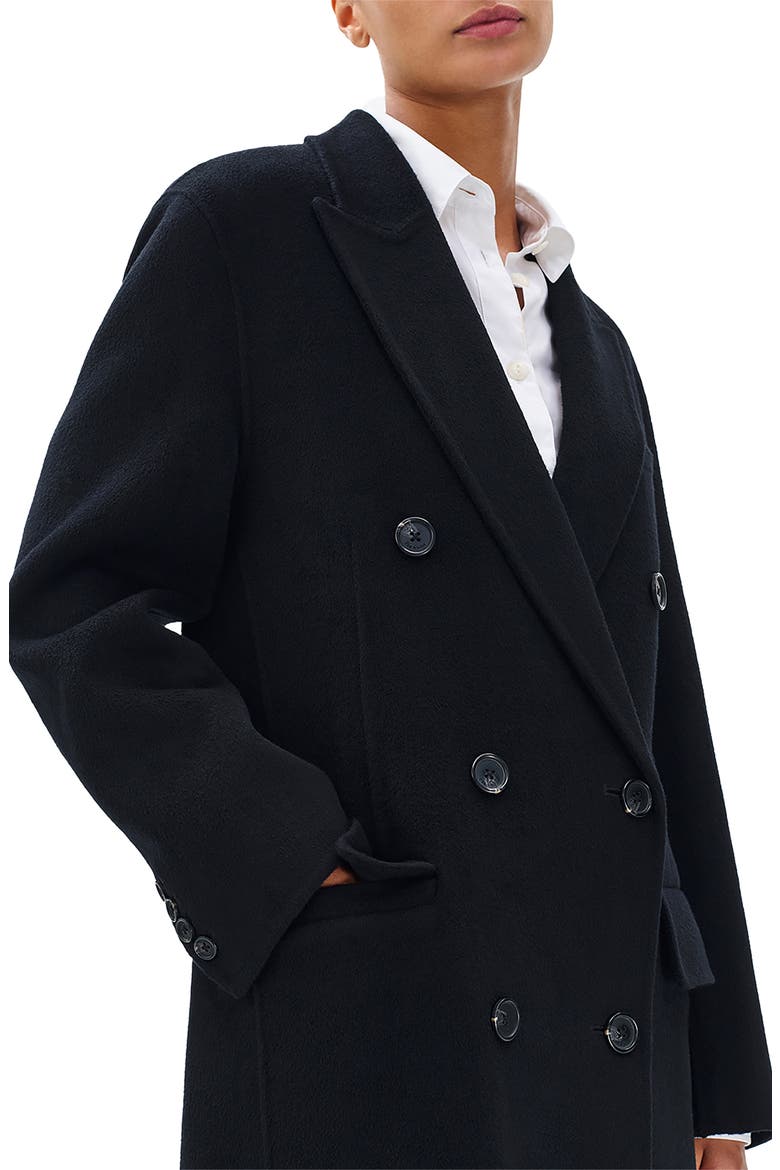Vasso Double Breasted Wool Blend Coat, Alternate, color, BLACK