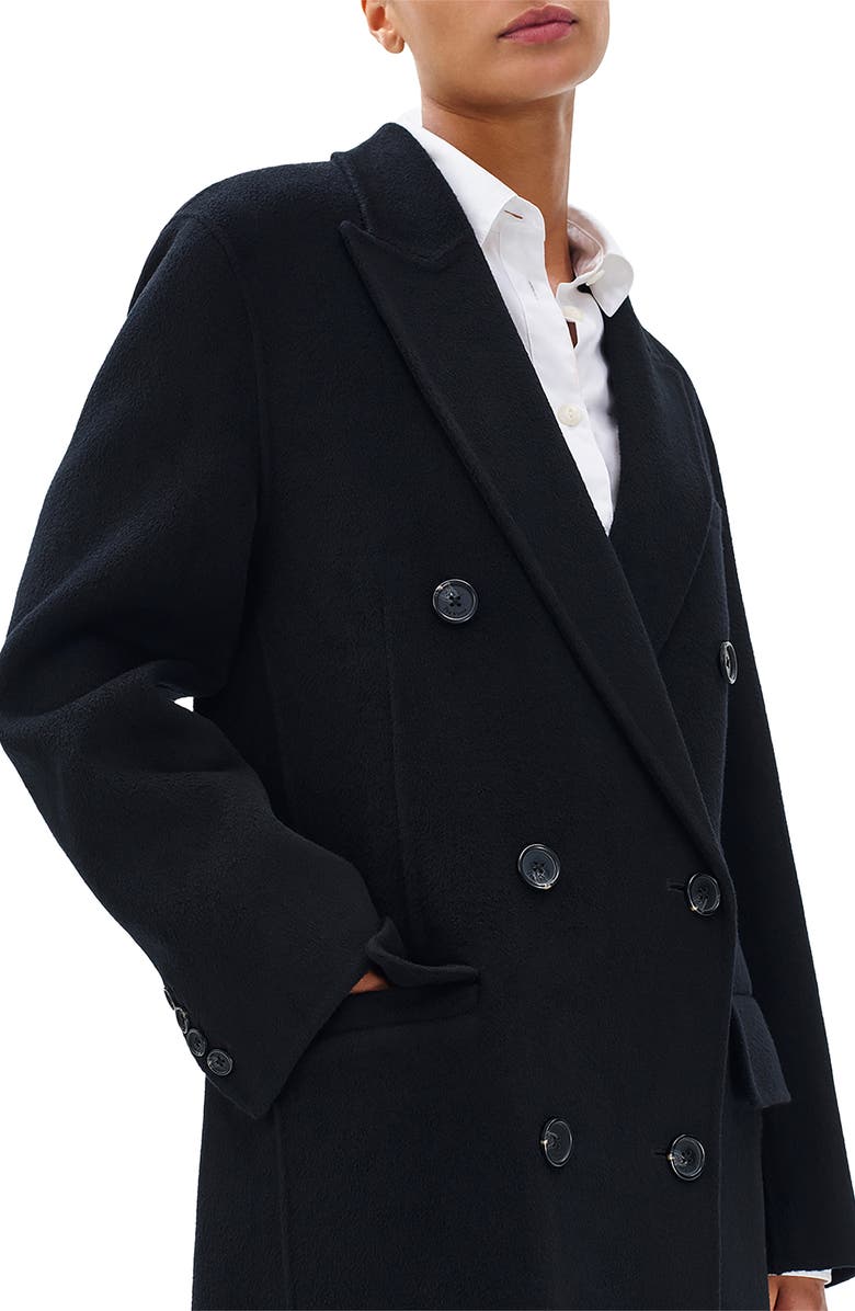 rag & bone Vasso Double Breasted Wool Blend Coat, Alternate, color, Black