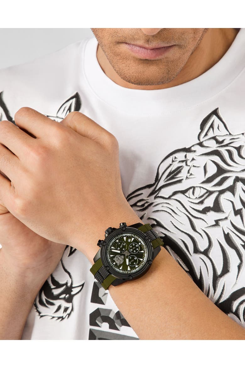 Hurricane Chrono Watch Men, Alternate, color, black/green