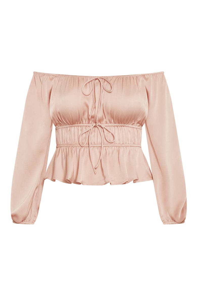 Georgie Shirred Satin Top, Alternate, color, CHAMPAGNE GOLD