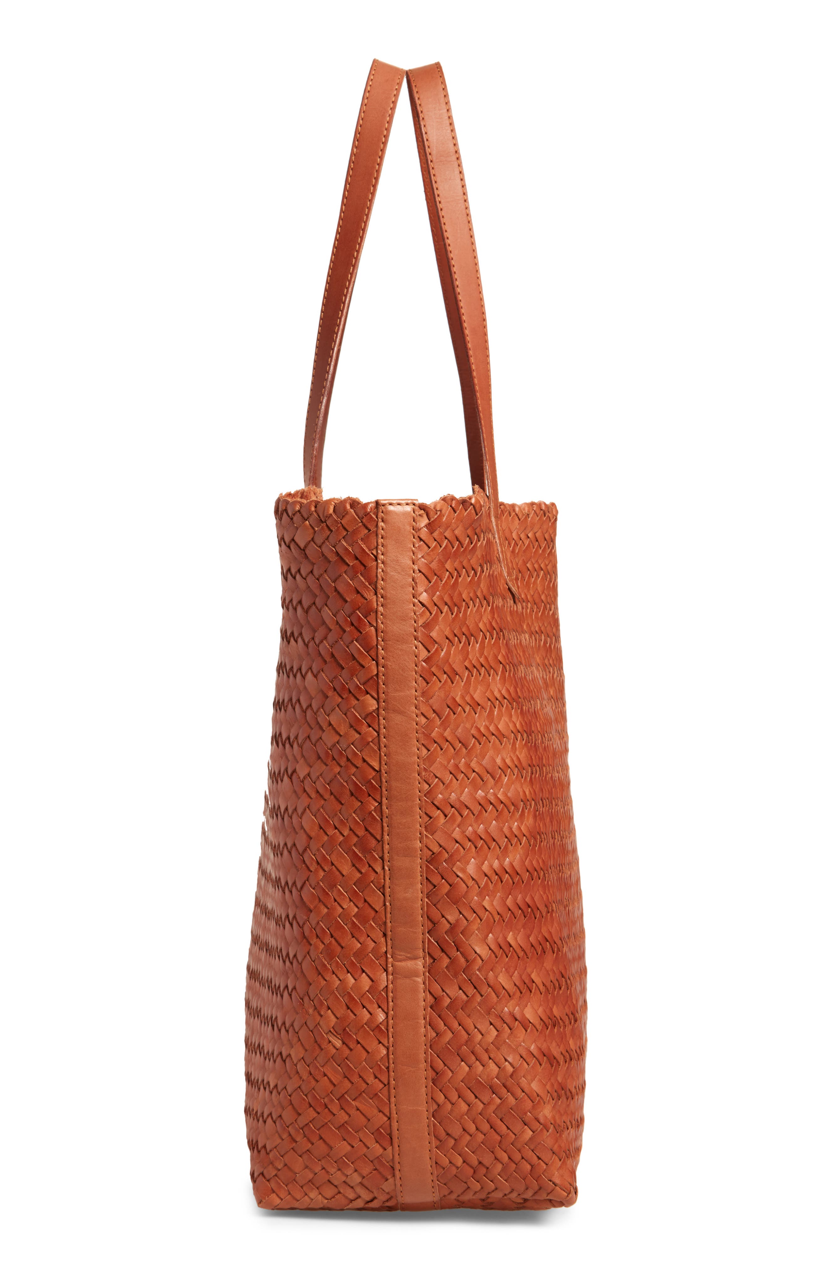 Madewell The Transport Leather Tote: Woven Edition, Alternate, color, 