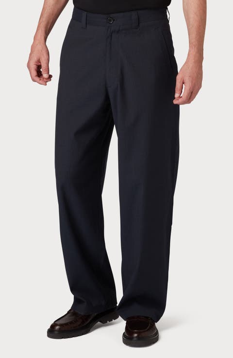 Relaxed Fit Wool & Cotton Workwear Chinos