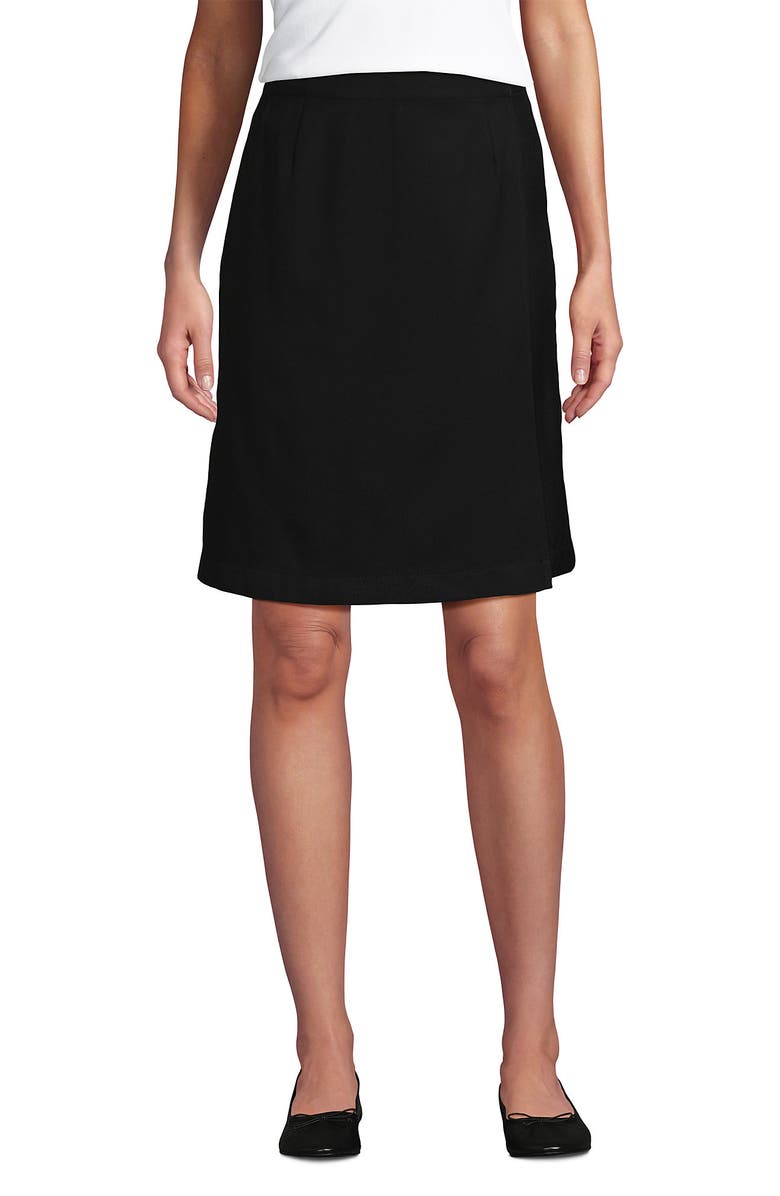 Lands' End Solid A Line Tab Skort Top of Knee, Main, color, Black