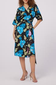 Diane von Furstenberg Rosalina Reversible Floral Wrap Dress