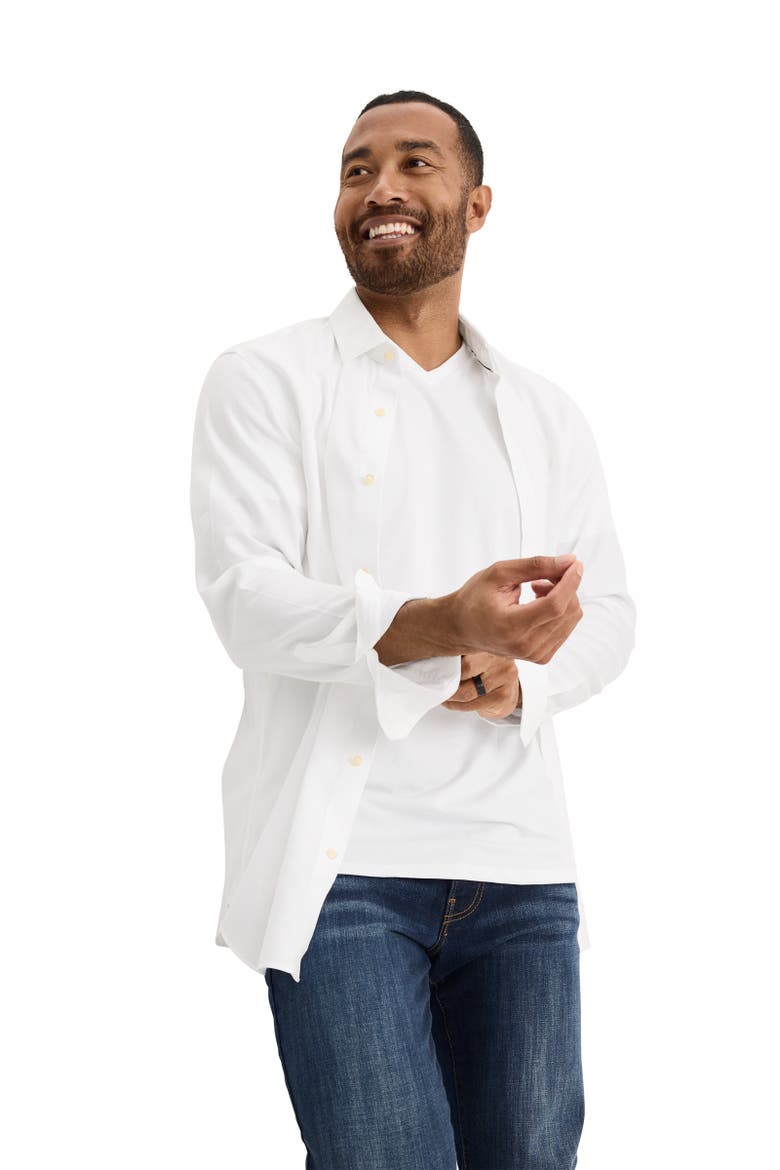 Men's Cotton Stretch V-Neck Undershirt - 3 Pack, Alternate, color, Diamond White